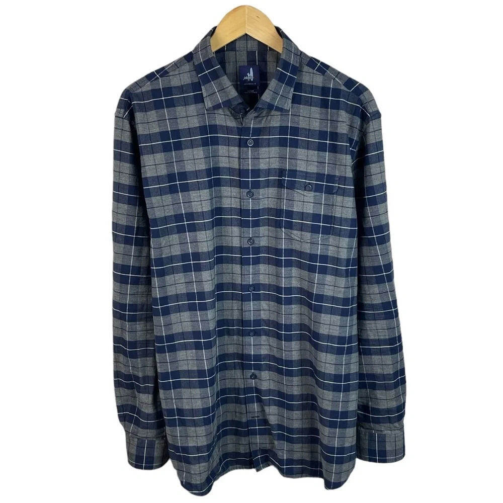 BF1004 Mens Johnnie-O Santa Monica Surfer Brand Plaid Lumberjack Button Shirt XL